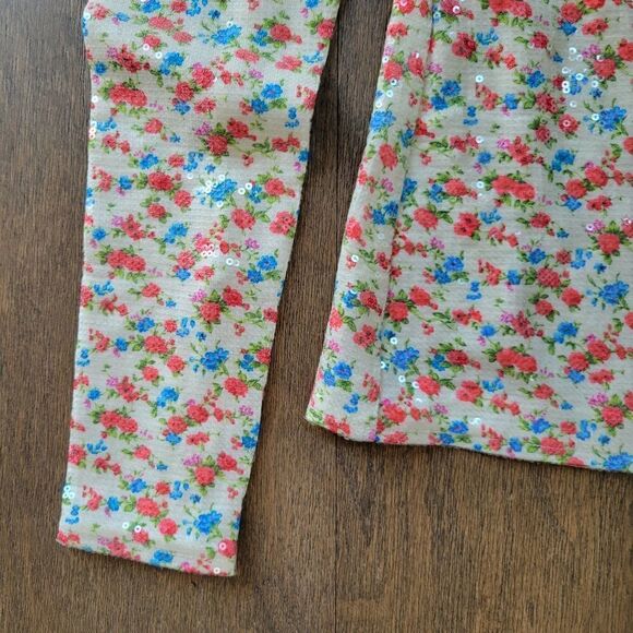 PushBUTTON Sequin Flower Turtleneck size S 4 6 - Picture 8 of 13